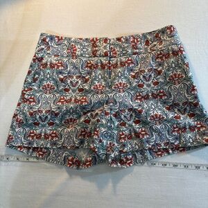 LOFT Floral Print Shorts in Red and Blue Size 0